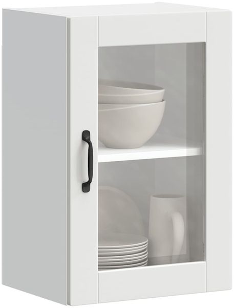 vidaXL Küchen-Hängeschrank mit Glastür Porto Weiß 854007