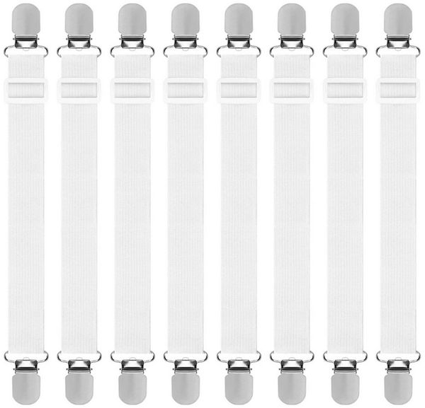 FOUORTUNATE-BEE Spannbettlaken Bettlakenspanner Verstellbar, Elastische Bettlakenspanner, (8 Stück), Lakenspanner mit Metallclips (30-130 cm) für Bettlaken, Matratze, Sofa