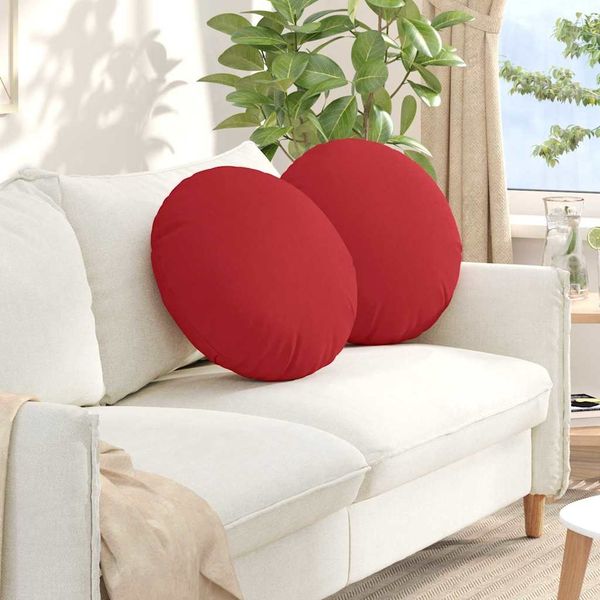 vidaXL Sitzkissen 2 pcs Rot Ø50 x 19 cm Stoff 42014169