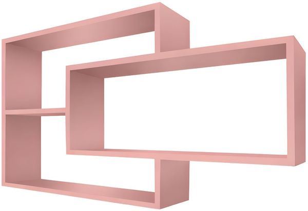 Wandregal Karo Schweberegal aus Holz Rosa