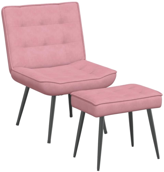 vidaXL Relaxsessel mit Hocker Rosa Samt 4012330