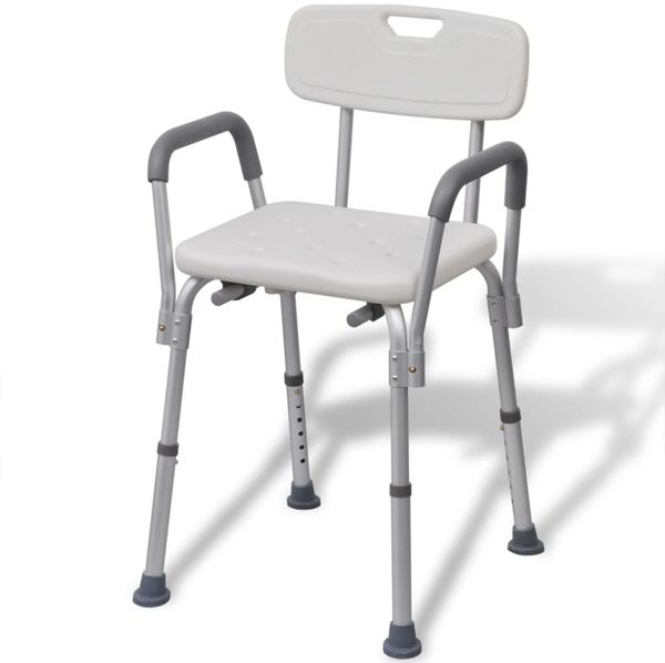 vidaXL Duschstuhl Aluminium Weiß 110129