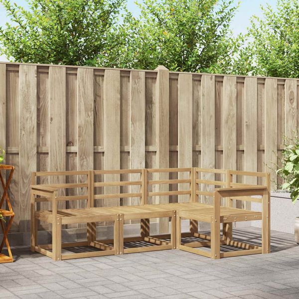 vidaXL Outdoor-Sofagarnitur 4 pcs Weiß 187,5 x 128,5 x 73 cm 3387548