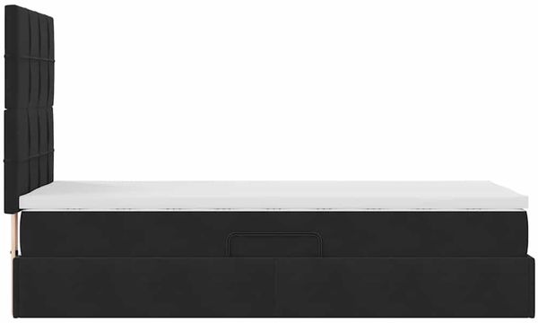 vidaXL LED-Speicherbett mit Matratze Schwarz 90 x 190 cm Samt 3372635 Bild 11