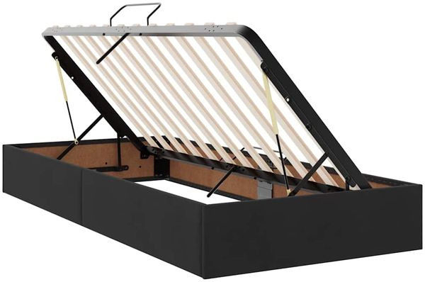 vidaXL LED-Speicherbett mit Matratze Schwarz 90 x 190 cm Samt 3372635 Bild 7