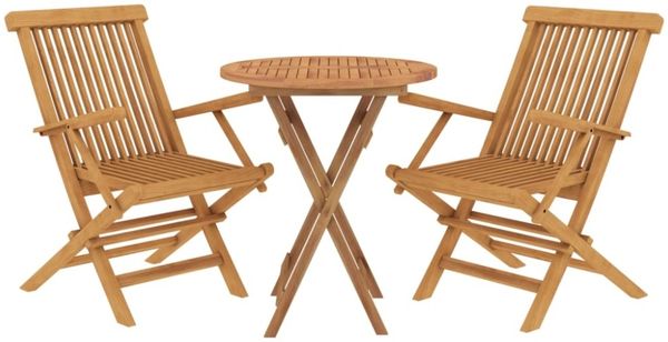 vidaXL 3-tlg. Garten-Essgruppe Massivholz Teak 3087187 Bild 5