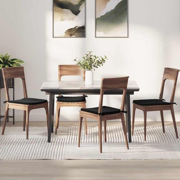 vidaXL Sitzkissen 4 pcs Schwarz 40 x 40 x 3 cm Samt 42015212