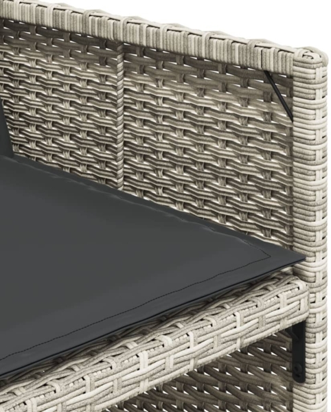 vidaXL 15-tlg. Garten-Essgruppe mit Kissen Hellgrau Poly Rattan 3211175 Bild 8