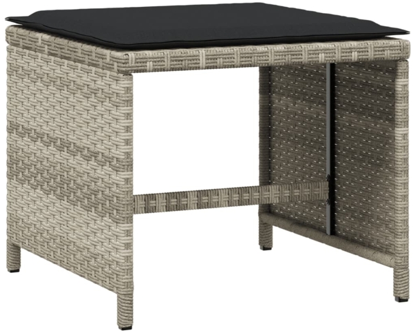 vidaXL 15-tlg. Garten-Essgruppe mit Kissen Hellgrau Poly Rattan 3211175 Bild 5