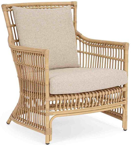 Gartensessel Amelda Ratten-Optik, Aluminiumgestell, Boho Stil, natur, abnehmbare Kissen, Outdoor