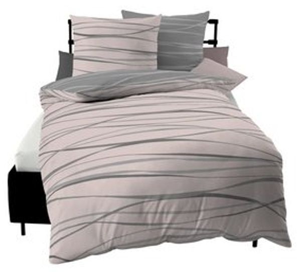 Kaeppel Wendebettwäsche MOTION 100% gekämmte Baumwolle, Mako-Satin, 2 teilig, mit feinen Wellenlinien, Markenreißverschluss, Wendeoptik Bild 6