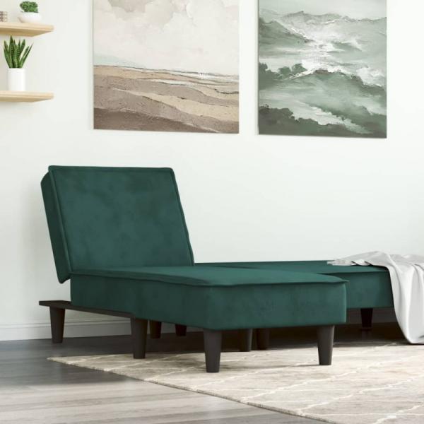 vidaXL Chaiselongue Dunkelgrün Samt 352837