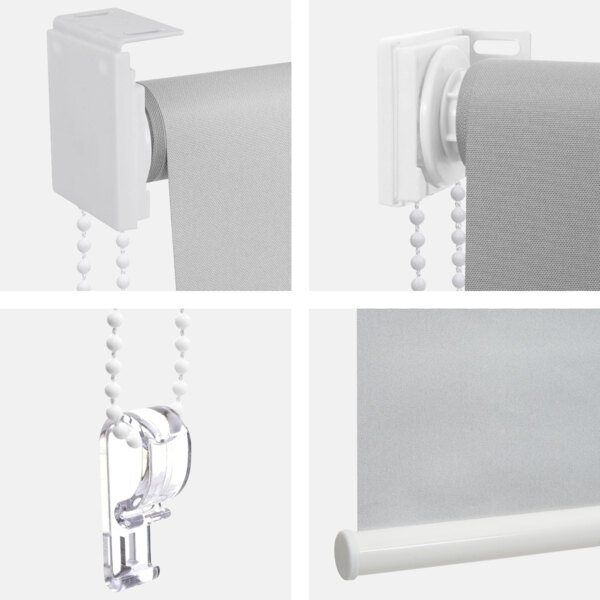 Rollo HWC-D52, Fensterrollo Seitenzugrollo Jalousie, 70x230cm Sonnenschutz Verdunkelung blickdicht ~ grau Bild 5