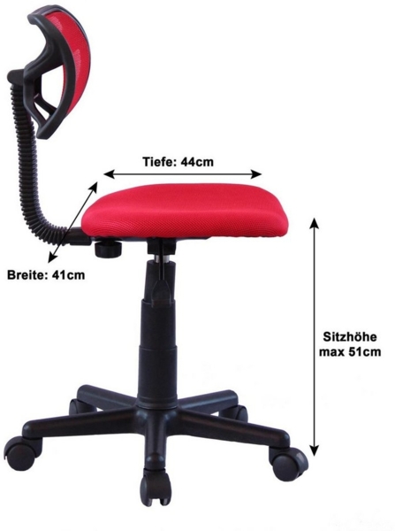 IDIMEX Drehstuhl MILAN, Kinderdrehstuhl Schreibtischstuhl Kinder Bürostuhl drehbar Bild 2
