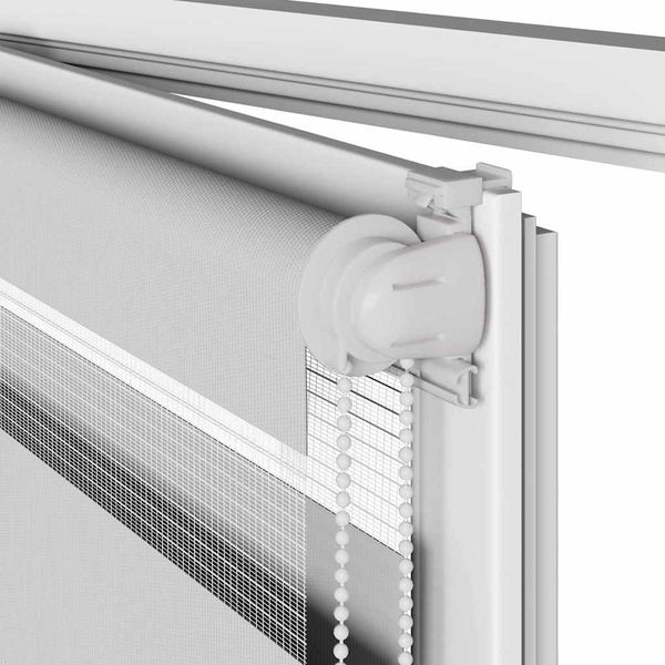 vidaXL Doppelrollo Hellgrau 110x200 cm Stoffbreite 105,9 cm Polyester 4014471 Bild 11