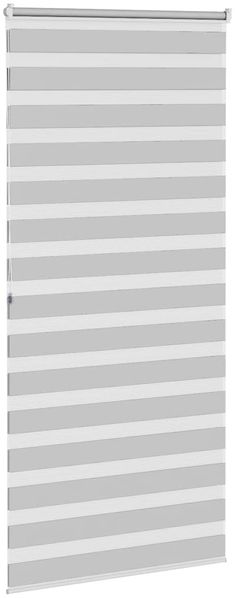 vidaXL Doppelrollo Hellgrau 110x200 cm Stoffbreite 105,9 cm Polyester 4014471 Bild 4