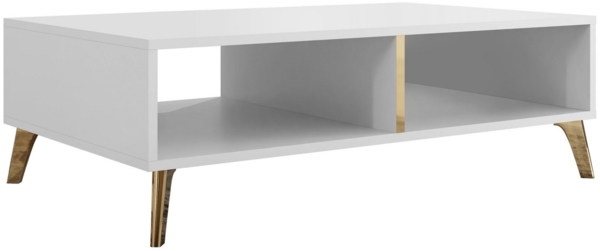 Couchtisch Picru (Farbe: Weiß / Weiß + Gold)