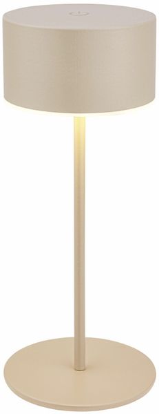 Briloner LED Akku-Tischleuchte Kira Ø 8 x 19 cm warmweiß beige dimmbar