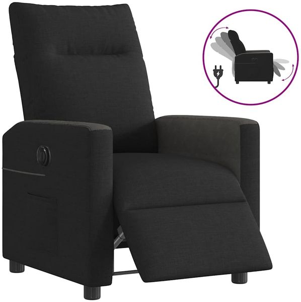 vidaXL Relaxsessel Elektrisch Schwarz Stoff 3324040
