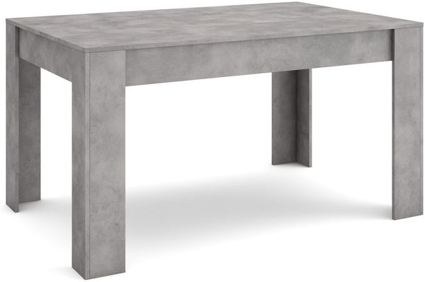 Skraut Home | Esszimmertisch | Küchentisch, Esstisch | 140 x 90 x 76 cm | Für 6 Gäste | Stubentisch | Moderner Stil | Zement