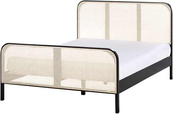 Bett mit Lattenrost Kiefernholz GONFARON 140 x 200 cm Schwarz