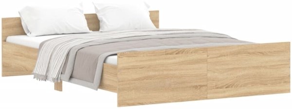 vidaXL Bettgestell mit Kopf- und Fußteil Sonoma-Eiche 140x200 cm 3203749