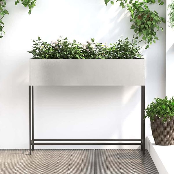 vidaXL Hochbeet Gartenpflanzer Silber 100 x 26 x 82 cm Edelstahl 865880