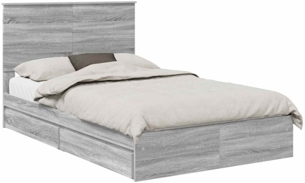 vidaXL Aufbewahrungsbett Graues Sonoma 135x190 cm Holzwerkstoff 3409564