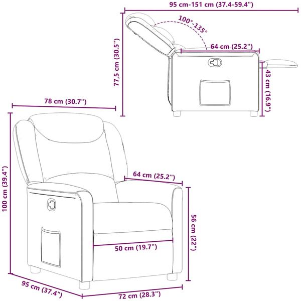 vidaXL Relaxsessel Dunkelbraun Stoff 4015601 Bild 11