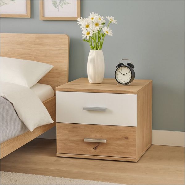 HTI-Living Nachtschrank Nachtschrank mit 2 Schubladen (Stück, 1 Nachtschrank) Nachtkommode
