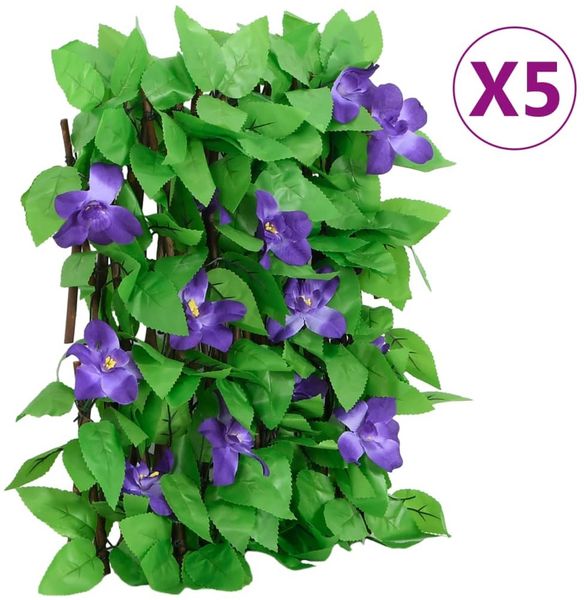 vidaXL Rankgitter mit Künstlichem Efeu 5 Stk. Erweiterbar 180x20 cm 366573