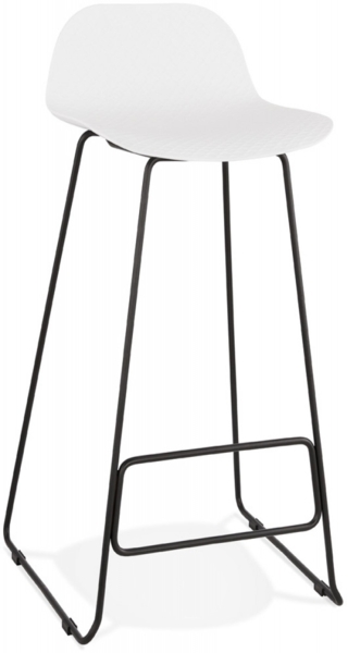 Barhocker BABYLOS | Barhocker im Industriestil mit weißem Sitz und schwarzen Metallbeinen | 50 x 53 x 95 cm Kadima Design