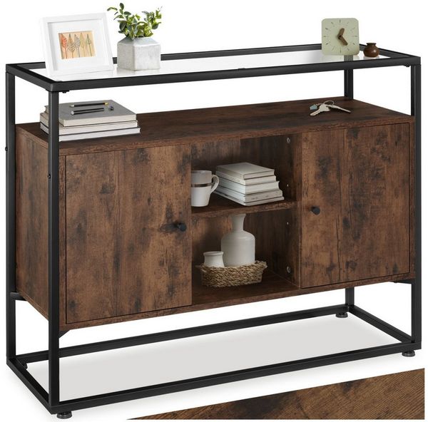 tectake Sideboard Kommode Oldham 100x38x80,5cm (Sideboard, Montagematerial, Montageanleitung), Industrial Style