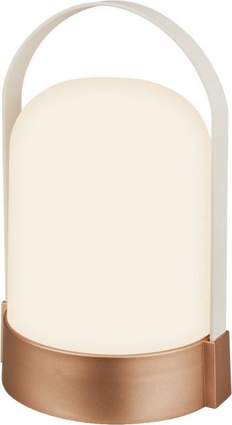 BRILONER - LED Tischlampe kabellos IP44 mit Touch, dimmbar in Stufen, warmweißes Licht, Akku Tischleuchte, Nachttischlampe, LED Lampe, Camping, Outdoor, 14,5 x 13,5 x 24 cm, Altweiß-Bronze metallic