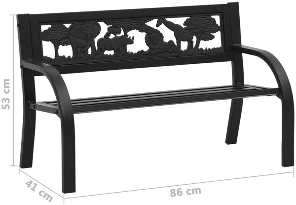 vidaXL Kinder-Gartenbank 86 cm Stahl 317773 Bild 6