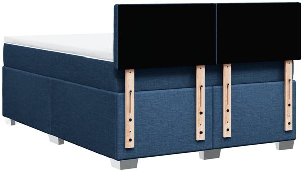 vidaXL Boxspringbett mit Matratze Blau 160x200 cm Stoff 3288259 Bild 12