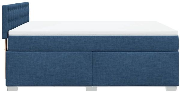 vidaXL Boxspringbett mit Matratze Blau 160x200 cm Stoff 3288259 Bild 11