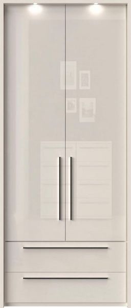 Places of Style Kleiderschrank Piano beige, UV lackiert, hochglänzend, in vielen Breiten mit 2 Schubladen