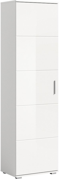 Garderobenschrank Pescara / Prego, Holzwerkstoff, Weiß, 55 x 191 x 37 cm