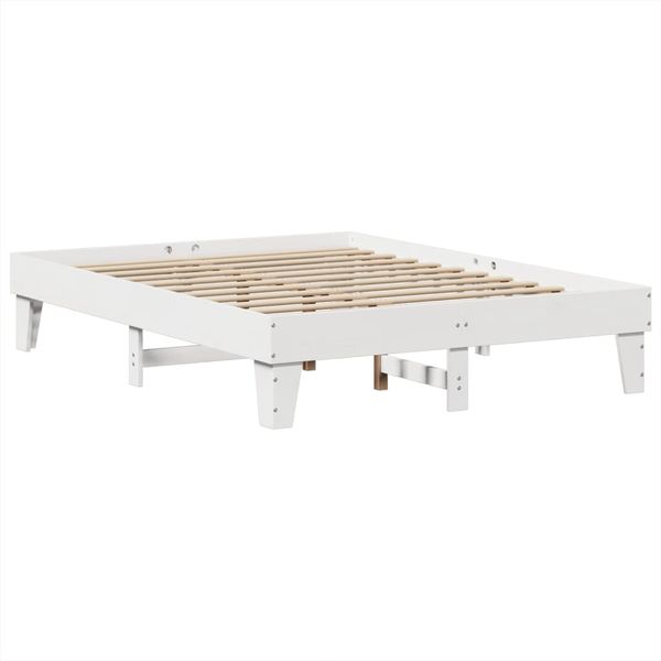 vidaXL Massivholzbett ohne Matratze Weiß 150x200 cm Kiefernholz 855353 Bild 3