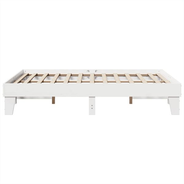 vidaXL Massivholzbett ohne Matratze Weiß 150x200 cm Kiefernholz 855353 Bild 5
