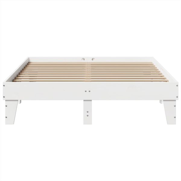 vidaXL Massivholzbett ohne Matratze Weiß 150x200 cm Kiefernholz 855353 Bild 4