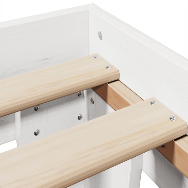 vidaXL Massivholzbett ohne Matratze Weiß 150x200 cm Kiefernholz 855353 Bild 7
