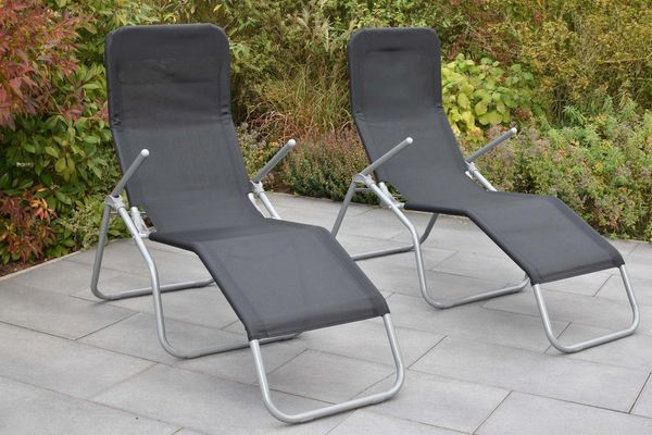 MERXX Gartenliege Wellnessliege XXL, Set, 2er Set, XXL Gartenliege