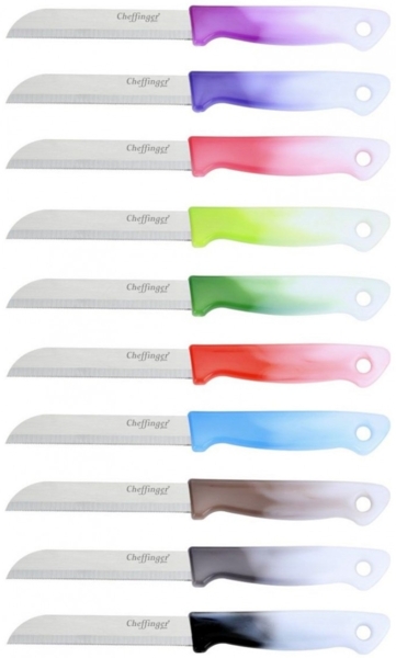 10er Set Cheffinger Messer-Set Küchenmesser Kochmesser CF-MKS bunt