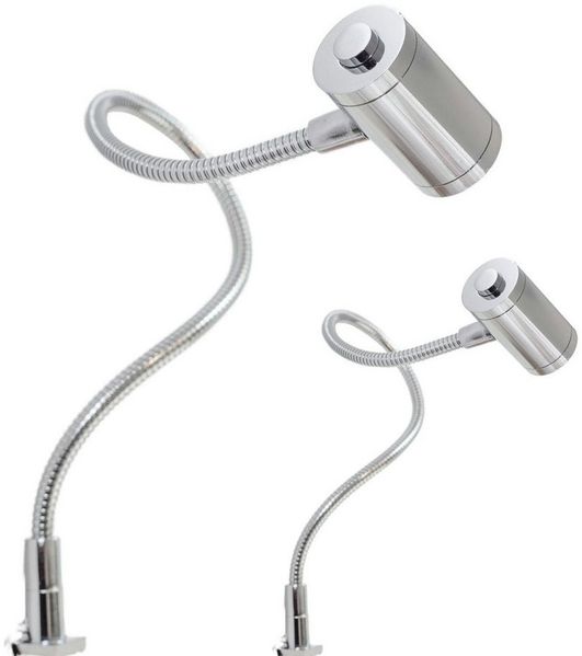 kalb Bettleuchte 3W LED Leseleuchte Nachttischlampe Bettlampe Leselampe verchromt, warmweiß