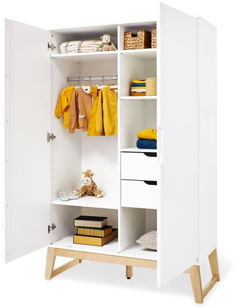 Pinolino Kinderzimmer Bridge extrabreit, 3-tlg, mit Kinderbett, extrabreiter Wickelkommode, 2- türigem Kleiderschrank, edelmatt und massive Esche Bild 11