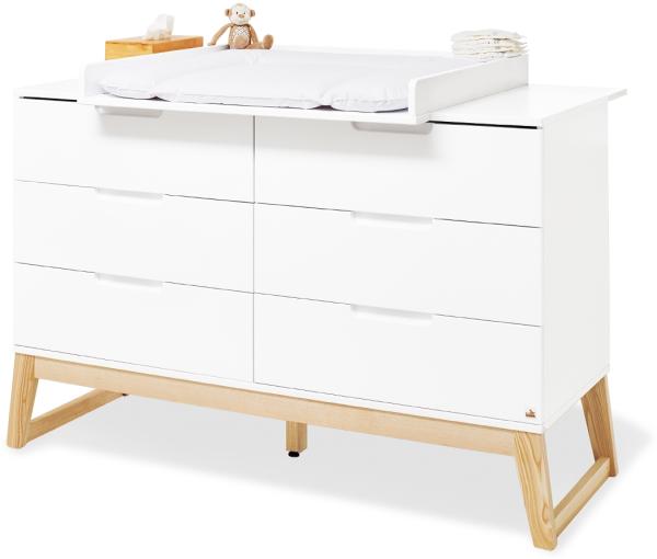 Pinolino Kinderzimmer Bridge extrabreit, 3-tlg, mit Kinderbett, extrabreiter Wickelkommode, 2- türigem Kleiderschrank, edelmatt und massive Esche Bild 7