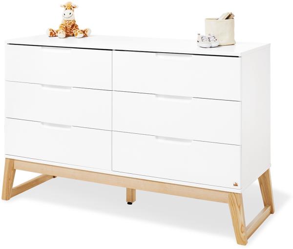 Pinolino Kinderzimmer Bridge extrabreit, 3-tlg, mit Kinderbett, extrabreiter Wickelkommode, 2- türigem Kleiderschrank, edelmatt und massive Esche Bild 8