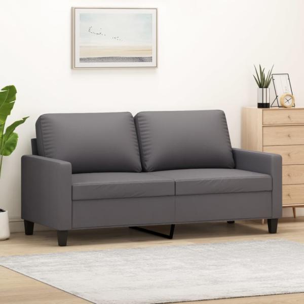 vidaXL 2-Sitzer-Sofa Grau 140 cm Kunstleder 359139